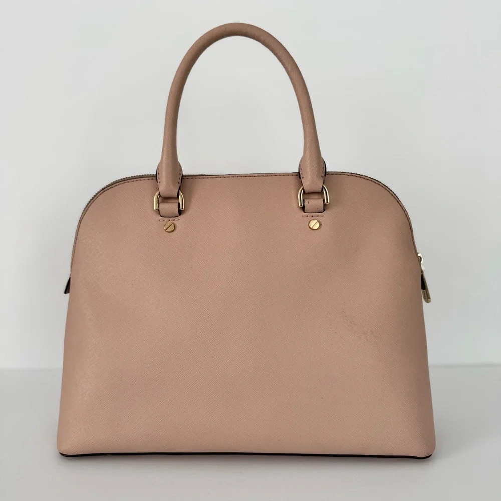 Michael Kors Cindy Pink Large Leather Dome Satchel